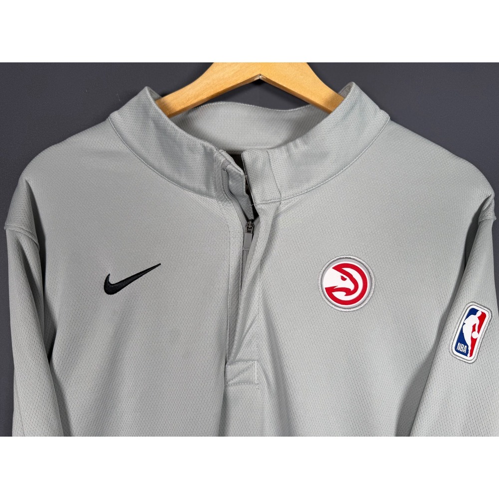 Nike Atlanta Hawks NBA Basketball Mens XL Quarter Zip Pullover Grey Performance